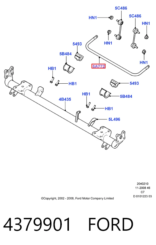 Стабілізатор задньої осі Ford Connect фургон (TC7) (2002 - 2013) ціна, від 181.48 USD