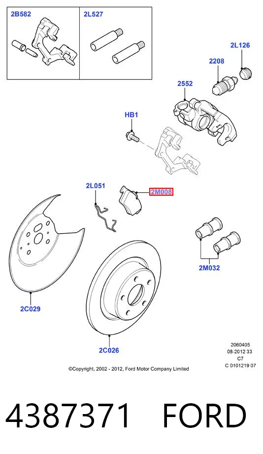 4387371 Ford Колодки гальмівні задні, дискові