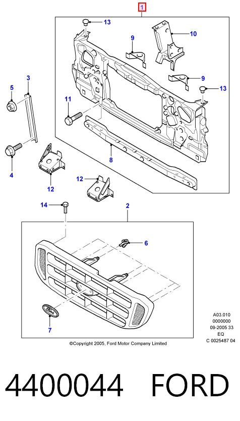 Панель передня Ford Ranger пікап (EQ) (2002 - 2006) ціна, від 169.59 USD