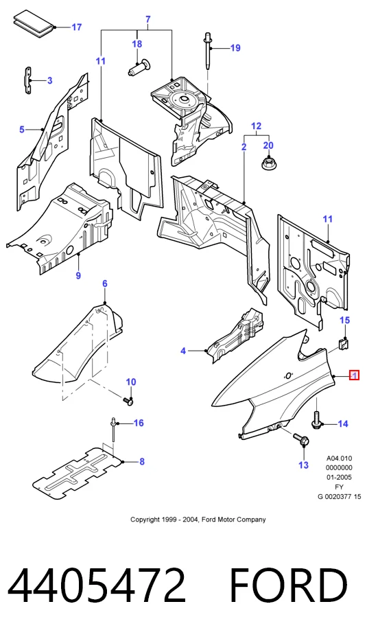 Переднє праве крило Ford Transit V