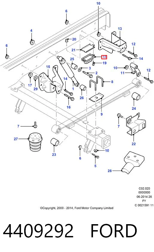 4409292 Ford Відбійник задньої ресори