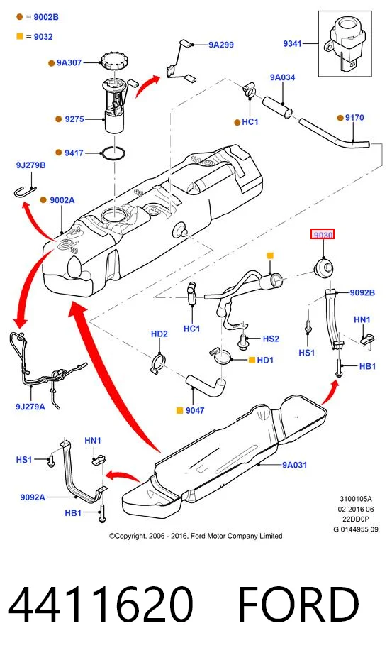 4411620 Ford Кришка / пробка бензобака