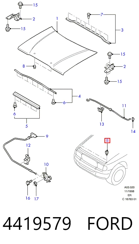 Купити Рамка радіатора Ford Ranger  ER