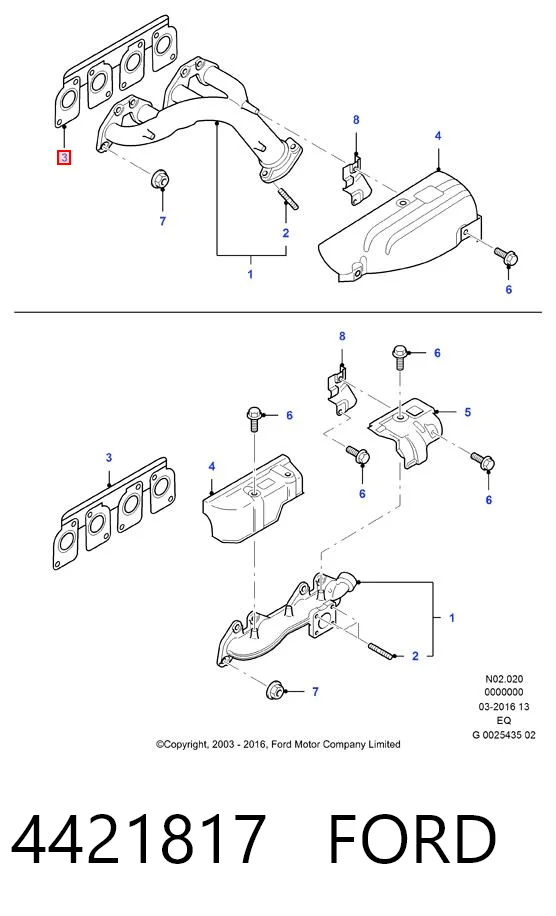 XM349448FA Ford Прокладка випускного колектора