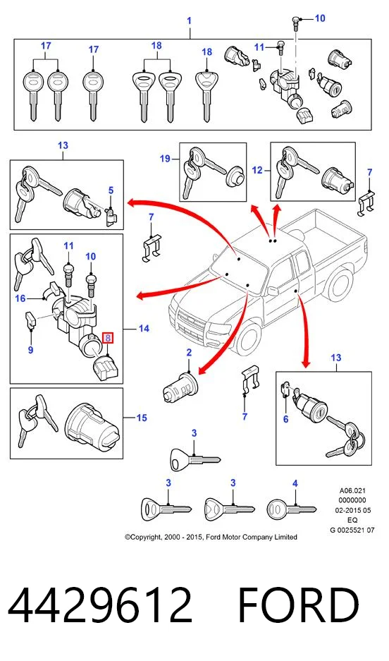 4429612 Ford Контактна група замка