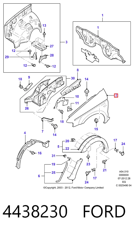 Переднє ліве крило на Ford Ranger  EQ