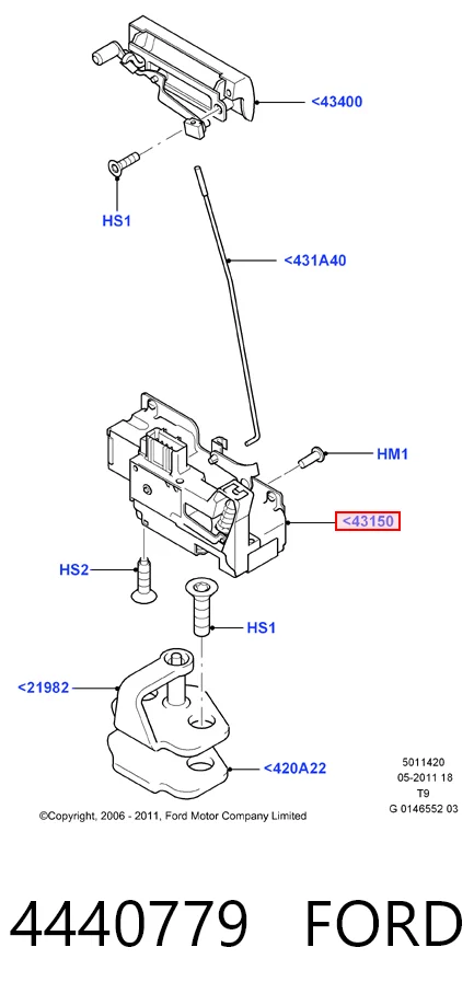 Замок кришки багажника Ford Transit V