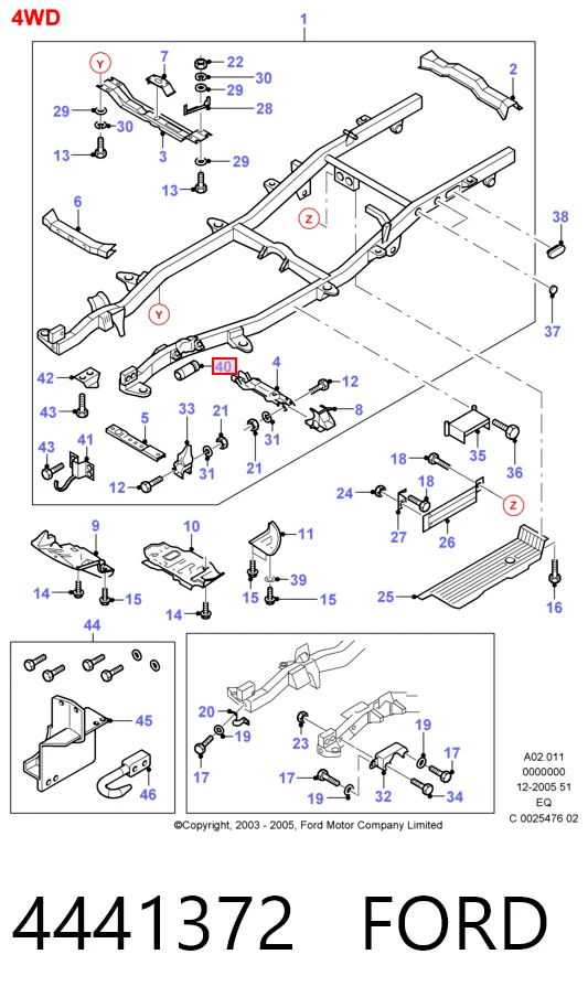 С/блок нижнього важеля Ford Ranger 