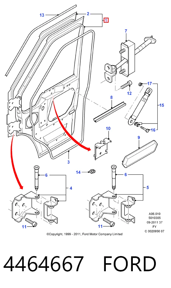 Пасажирські передні двері на Ford Transit V V184/5