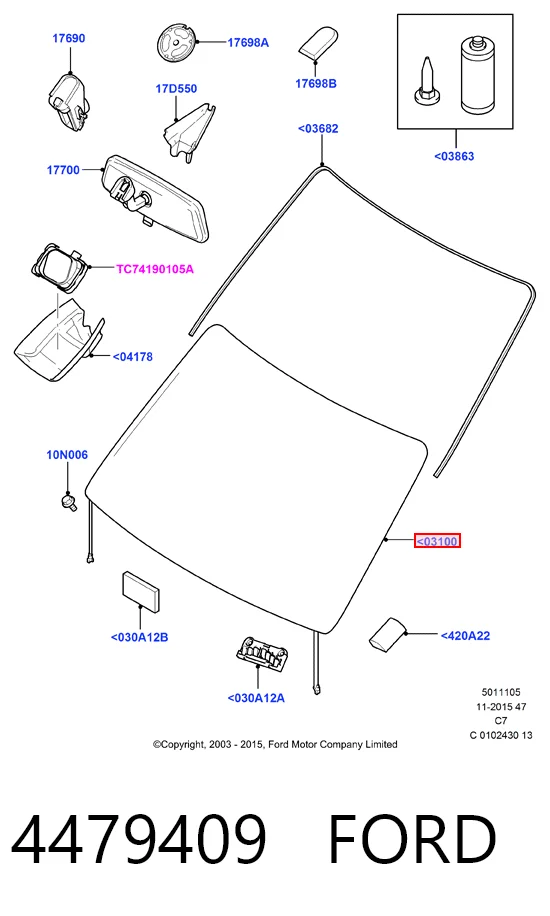 Автомобільне скло на Ford Connect TOURNEO PU2