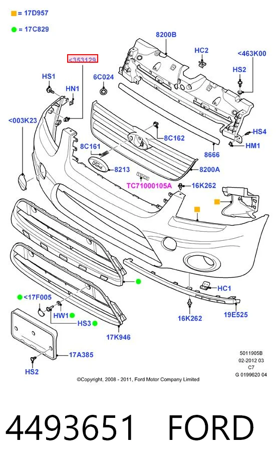 Кліпса молдингу крила C70150 Romix