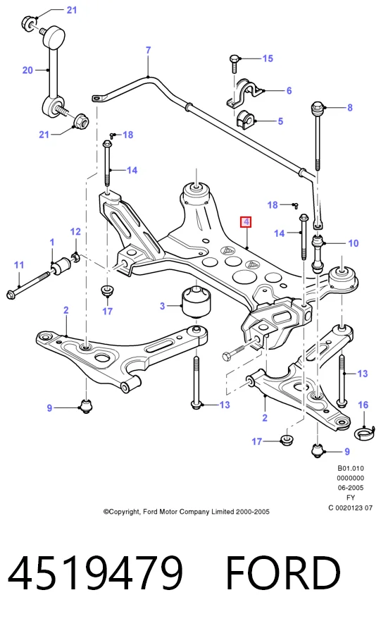 Підрамник передньої підвіски Ford Transit V автобус (V184/5) (2000 - 2006) ціна, від 35.28 USD