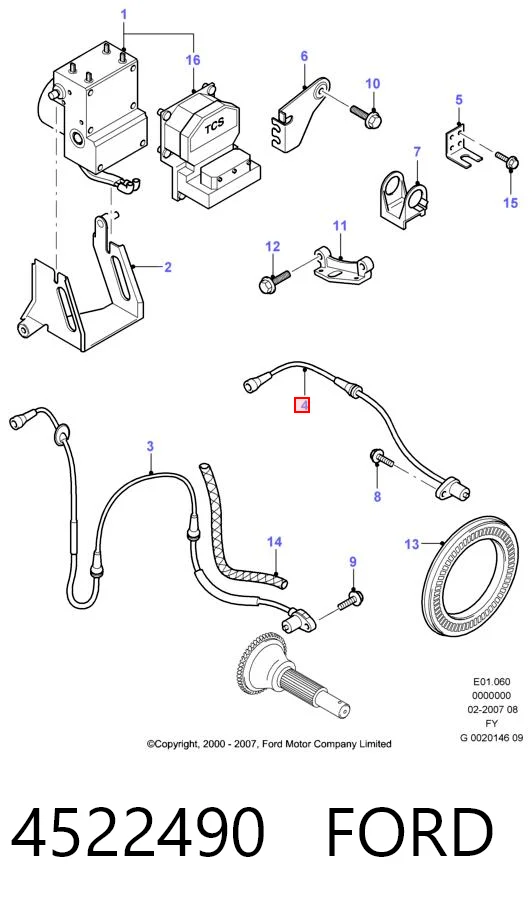 4522490 Ford Датчик ABS задній правий
