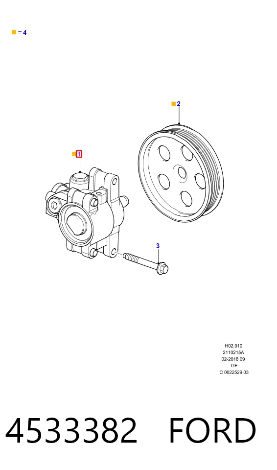 4533382 Ford Насос гідропідсилювача