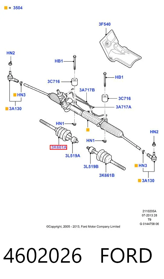 ECEM810 STD Ecem Пильник рульового механізму/рейки, лівий