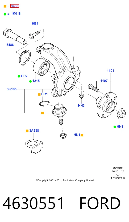 4630551 Ford Кульові на авто