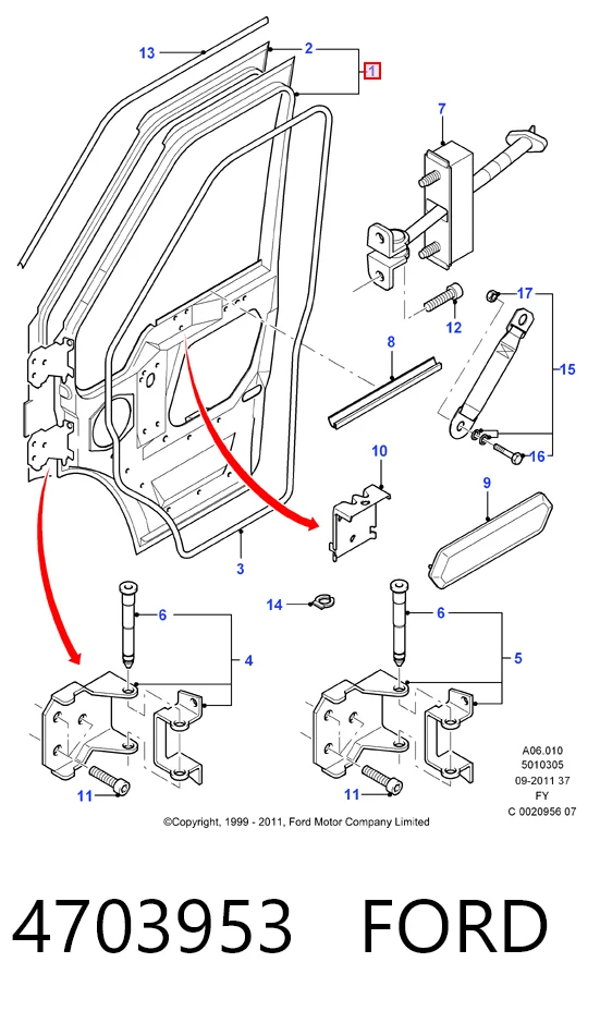 Водійські двері Ford Transit V