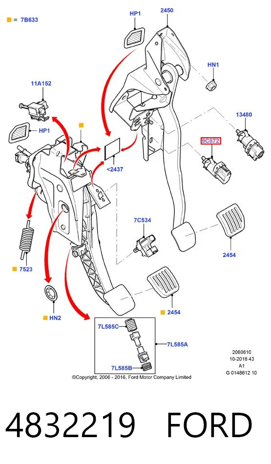 4832219 Ford Лягушка стоп-сигналу