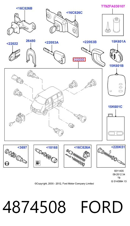 4874508 Ford Серцевина замка, комплект