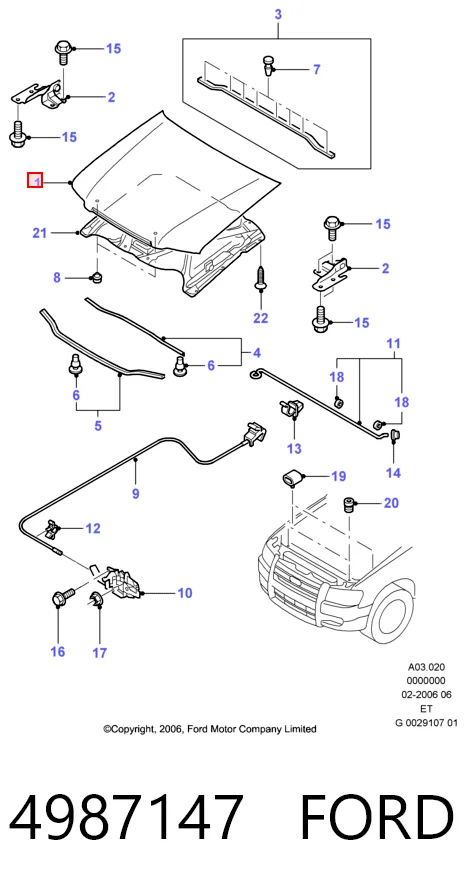 Купити Капот Ford Ranger  ET