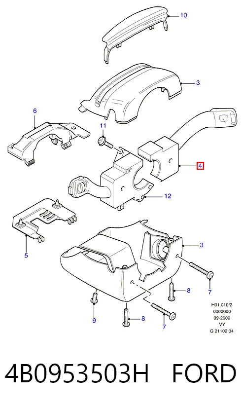Перемикач підрульовий, правий Vika 4B0953503H ціна, від 8.87 USD