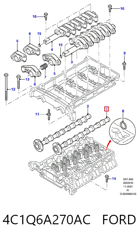 Розподільчий вал впускний на Ford Transit V V184/5