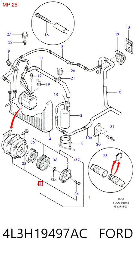 4L3H19497AC Ford Компресор холодоагенту