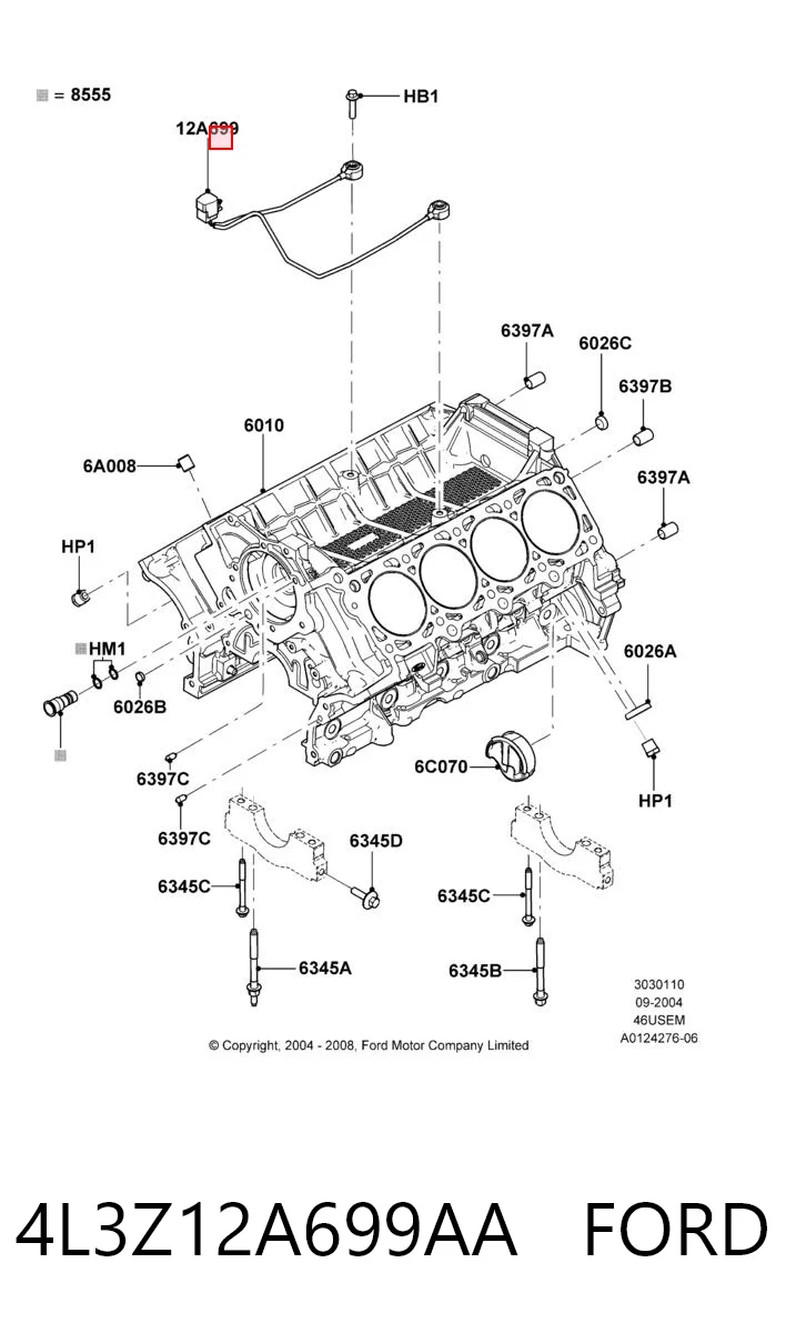4L3Z12A699AA Ford Датчик детонації