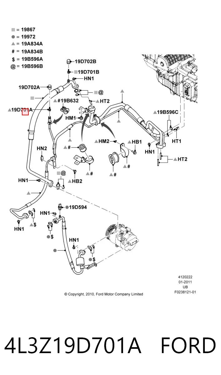 4L3Z19D701A Ford Клапан компресора кондиціонера