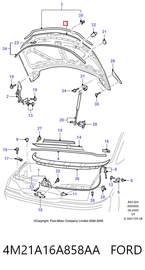 Капот на Ford Galaxy I VY WGR