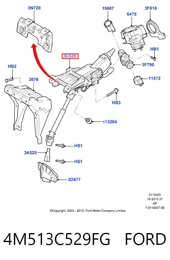 Рульова колонка Ford Focus II універсал (DA, FFS, DS) (2004 - 2011) ціна, від 11.40 USD
