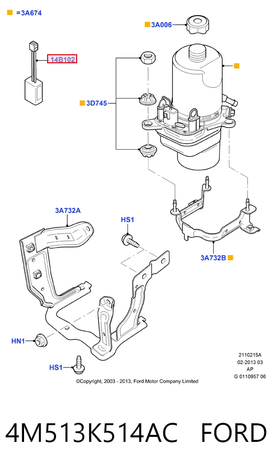 4M513K514AC Ford Насос гідропідсилювача