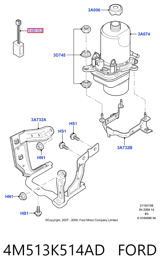 4M513K514AD Ford Насос гідропідсилювача