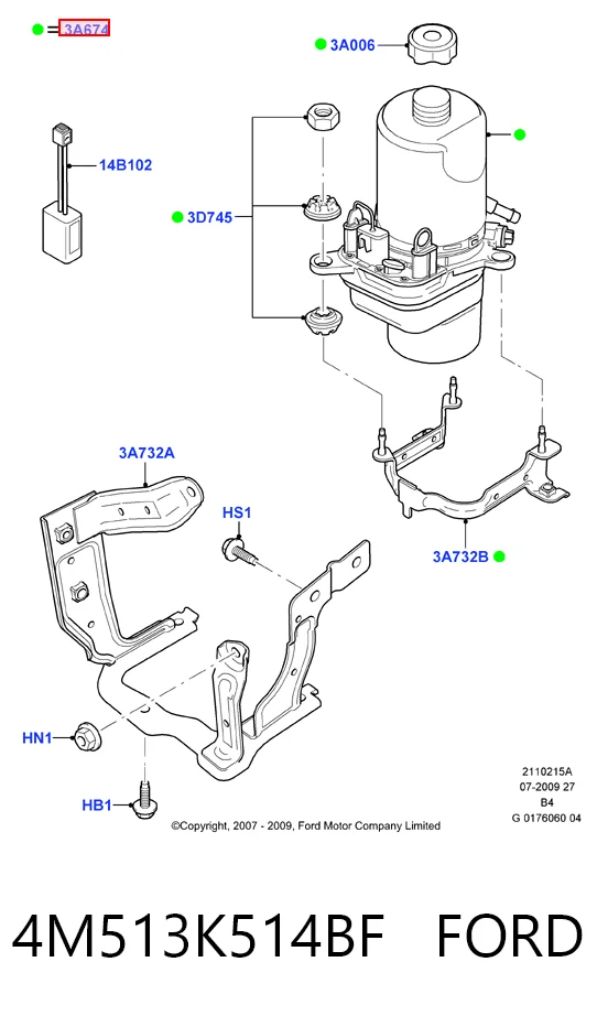 4M513K514BF Ford Насос гідропідсилювача