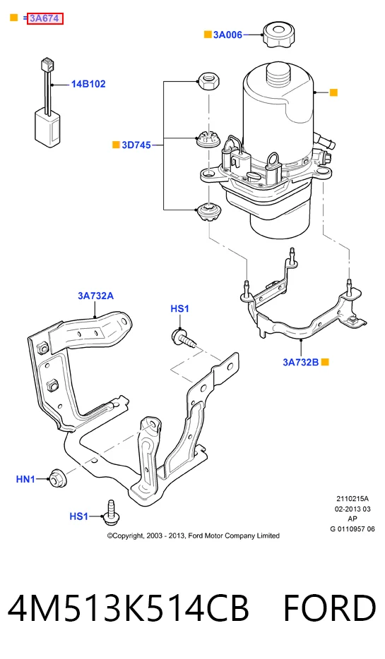 4M513K514CB Ford Насос гідропідсилювача