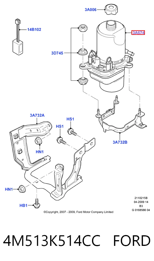 4M513K514CC Ford Насос гідропідсилювача