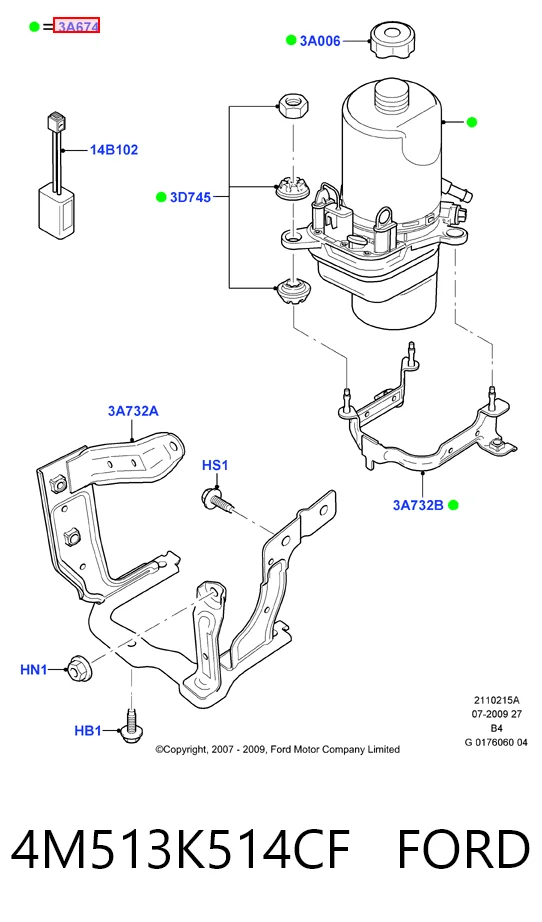 4M513K514CF Ford Насос гідропідсилювача