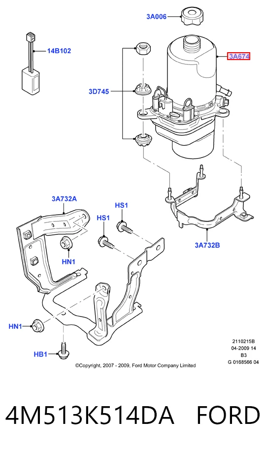4M513K514DA Ford Насос гідропідсилювача