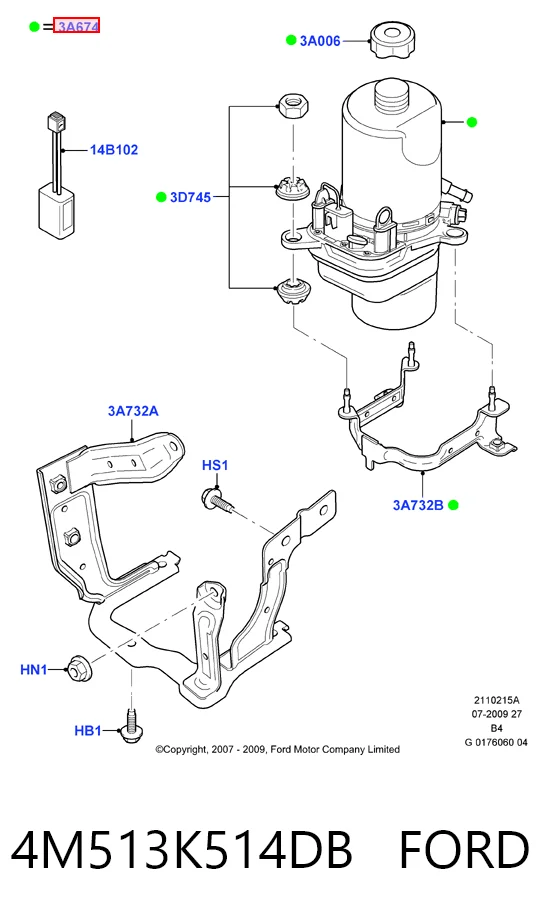 4M513K514DB Ford Насос гідропідсилювача
