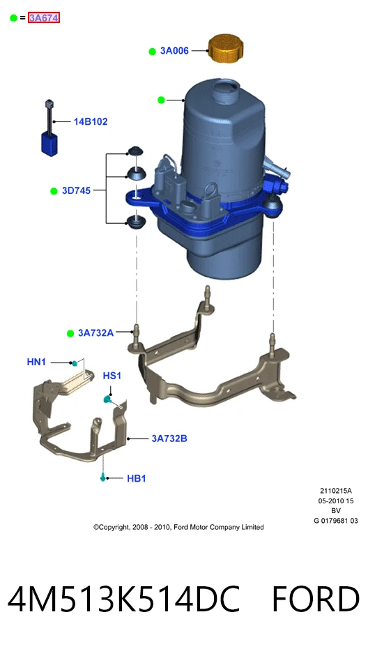 4M513K514DC Ford Насос гідропідсилювача