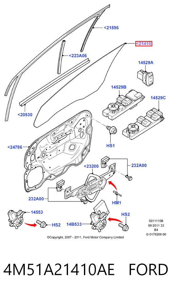 Скло передньої правої двері XYG GS2533D304 ціна, від 14.06 USD