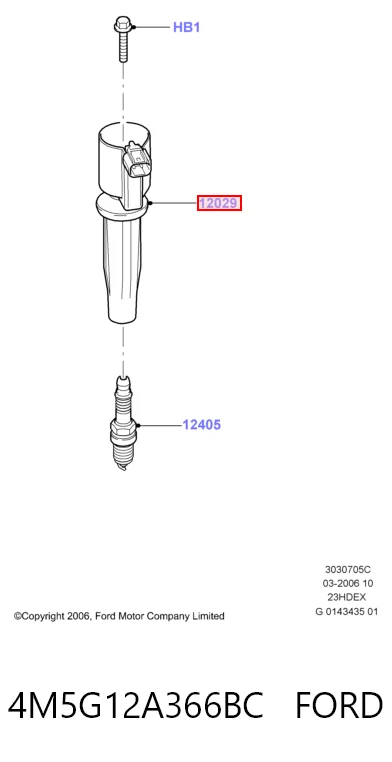 4M5G12A366BC Ford Котушка запалювання