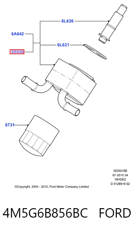 4M5G6B856BC Ford Радіатор масляний