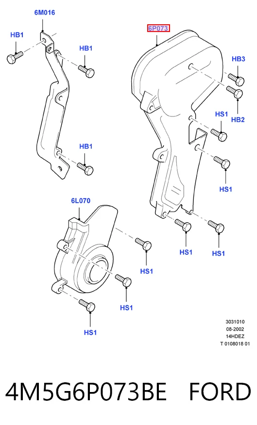 4M5G6P073BE Ford Кожух ременя ГРМ