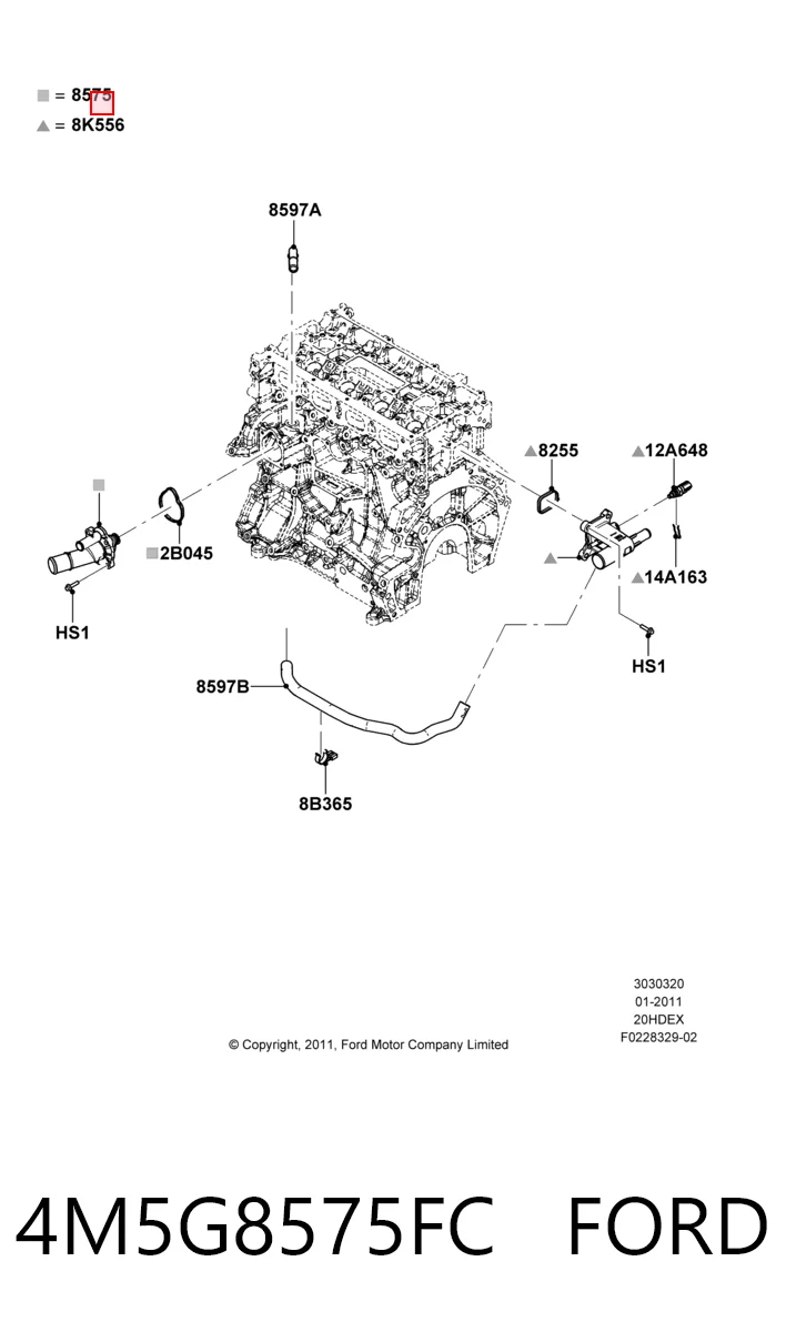 4M5G8575FC Ford Авто термостат