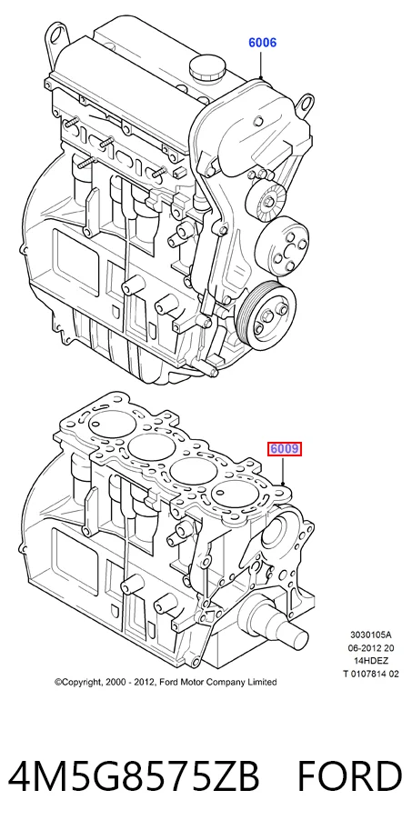 4M5G8575ZB Ford Авто термостат