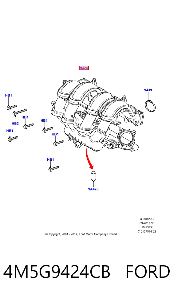 Колектор впускний Hmpx HMP4M5G9424CG ціна, від 76.86 USD