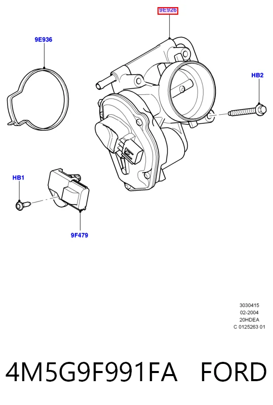 4M5G9F991FA Ford Дросільна заслінка в зборі