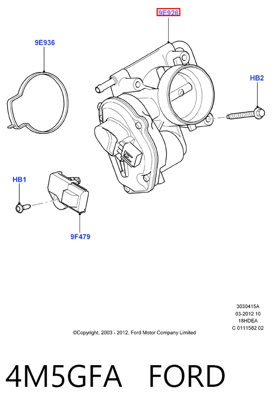 4M5GFA Ford Дросільна заслінка в зборі