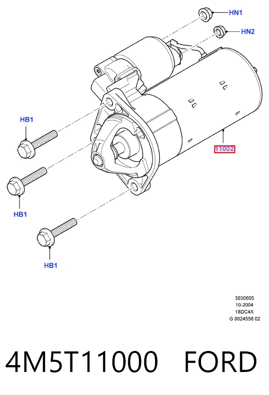 4M5T11000 Ford Стартер двигуна